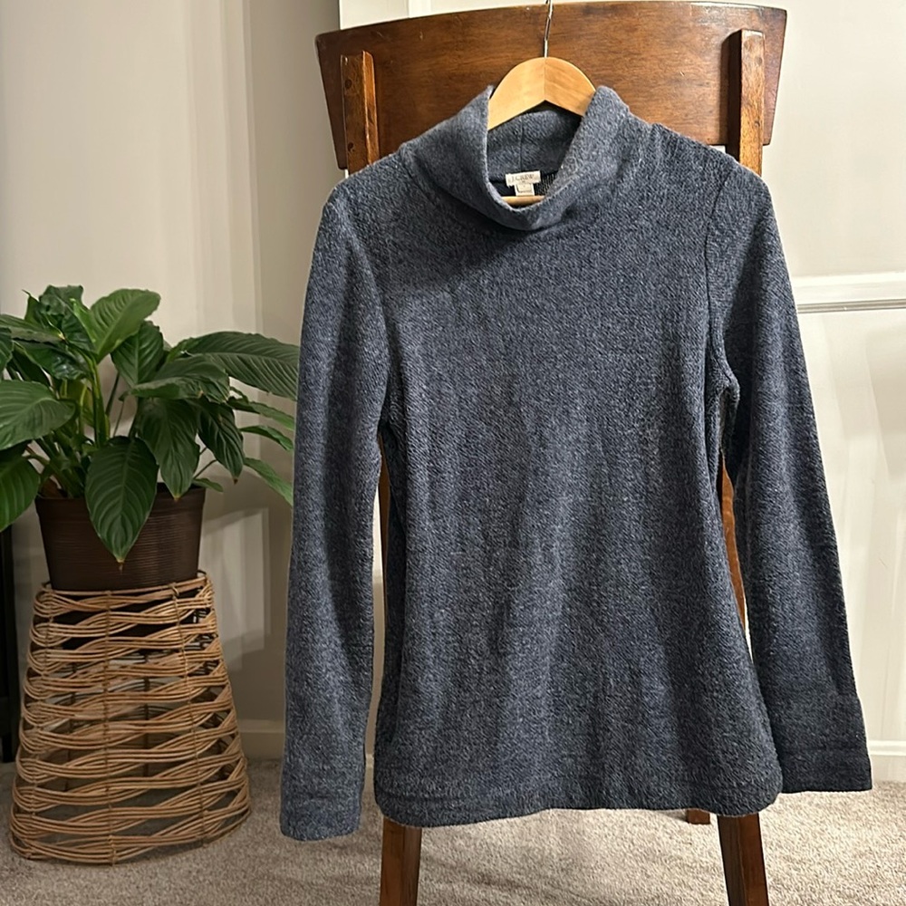 J Crew cozy mock neck turtleneck pullover sweater with pockets